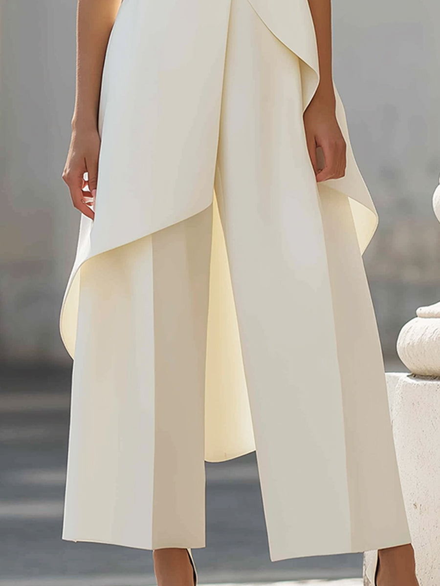 Martina high-neck sculpted wide-leg jumpsuit for women by Bennett and Lowe, featuring a fitted bodice and flowing pant legs.