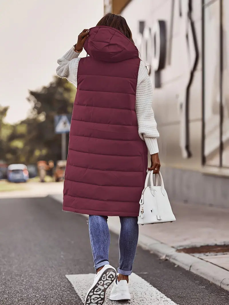 Hooded Coat Front Buttons Casual Relaxed Everyday