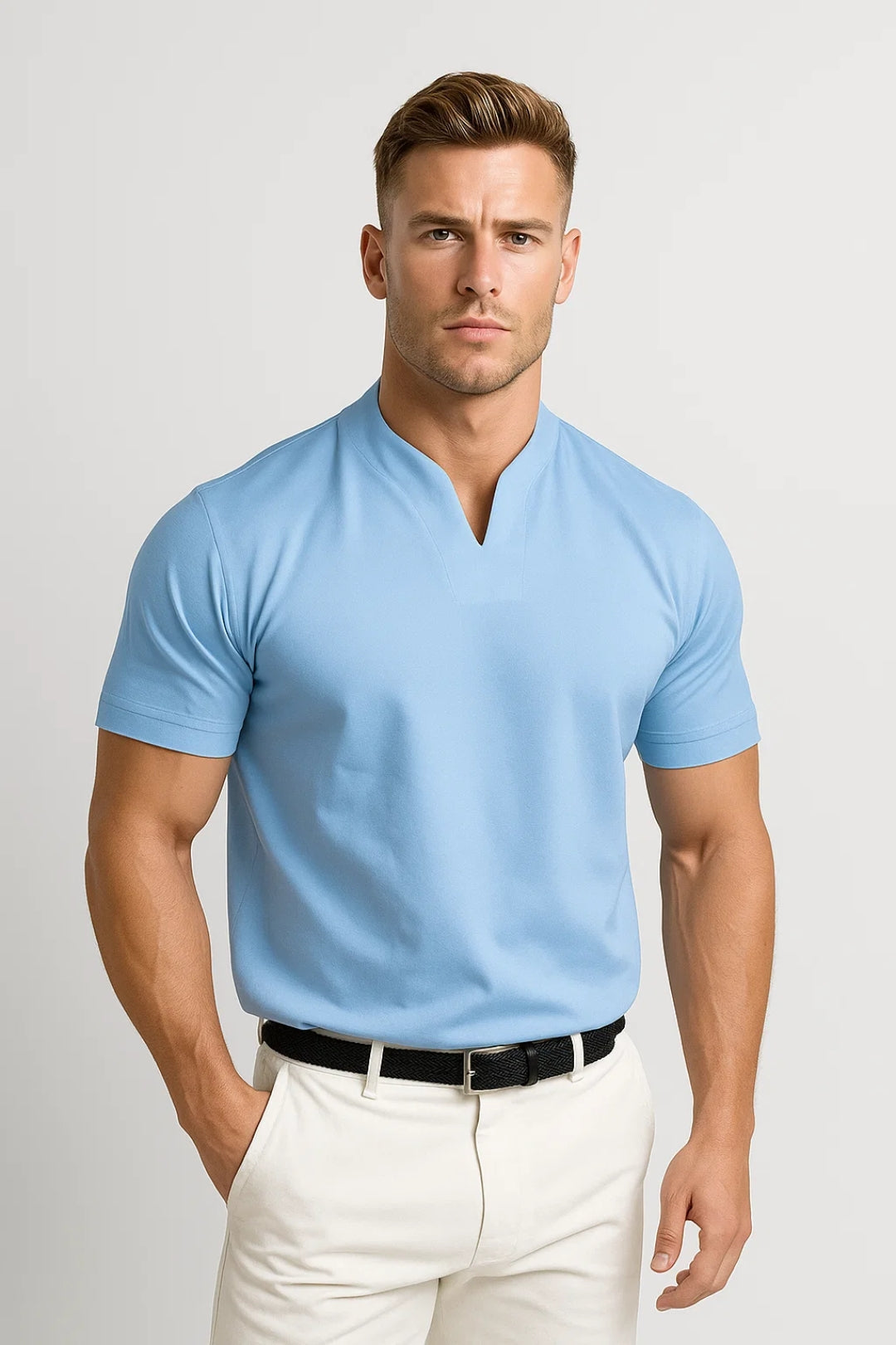 Men's Shirt Regular Fit Split Collar Comfortable Fit Casual All-Season