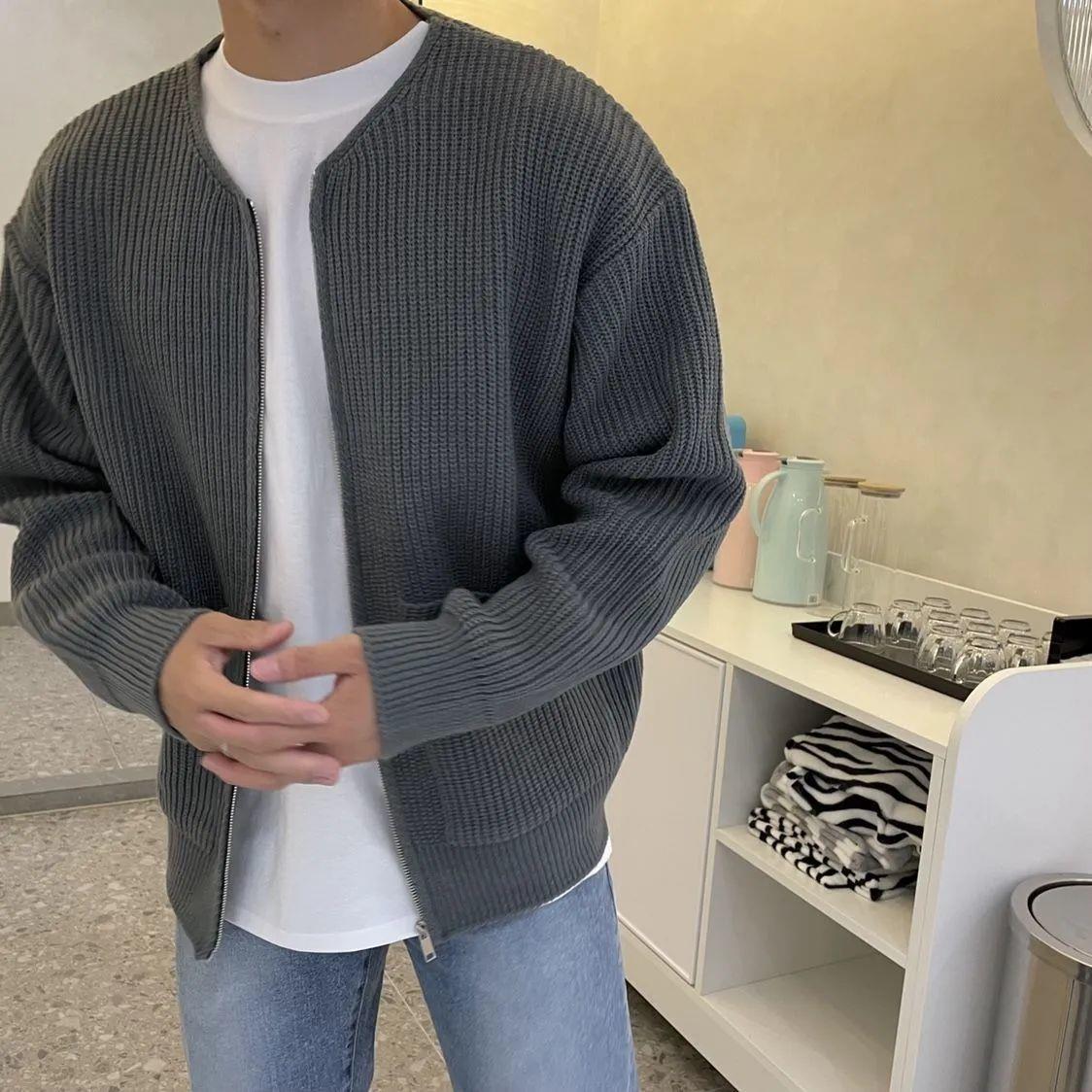 Men's Cardigan Knitted Texture Autumn Winter Layering