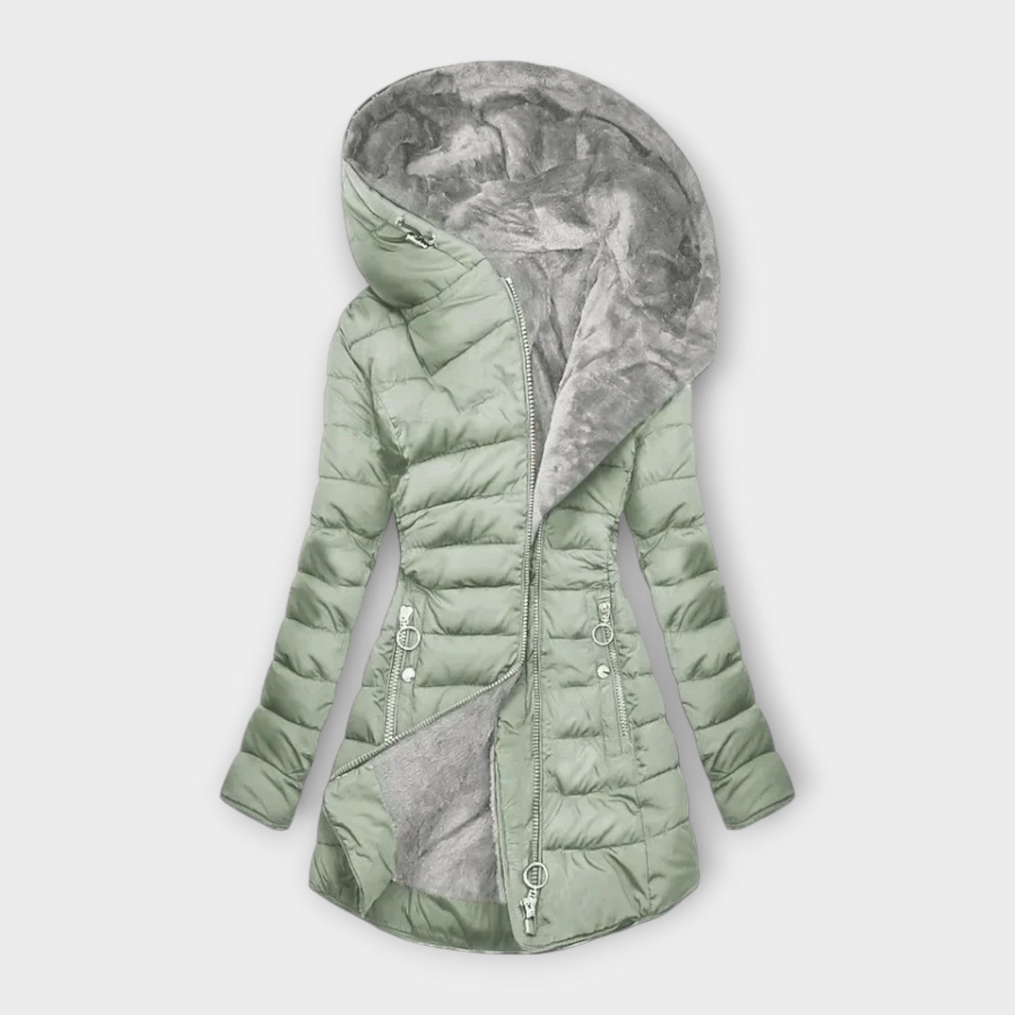 Cosy Coat Fur Lined Soft Warm Look Winter Comfort