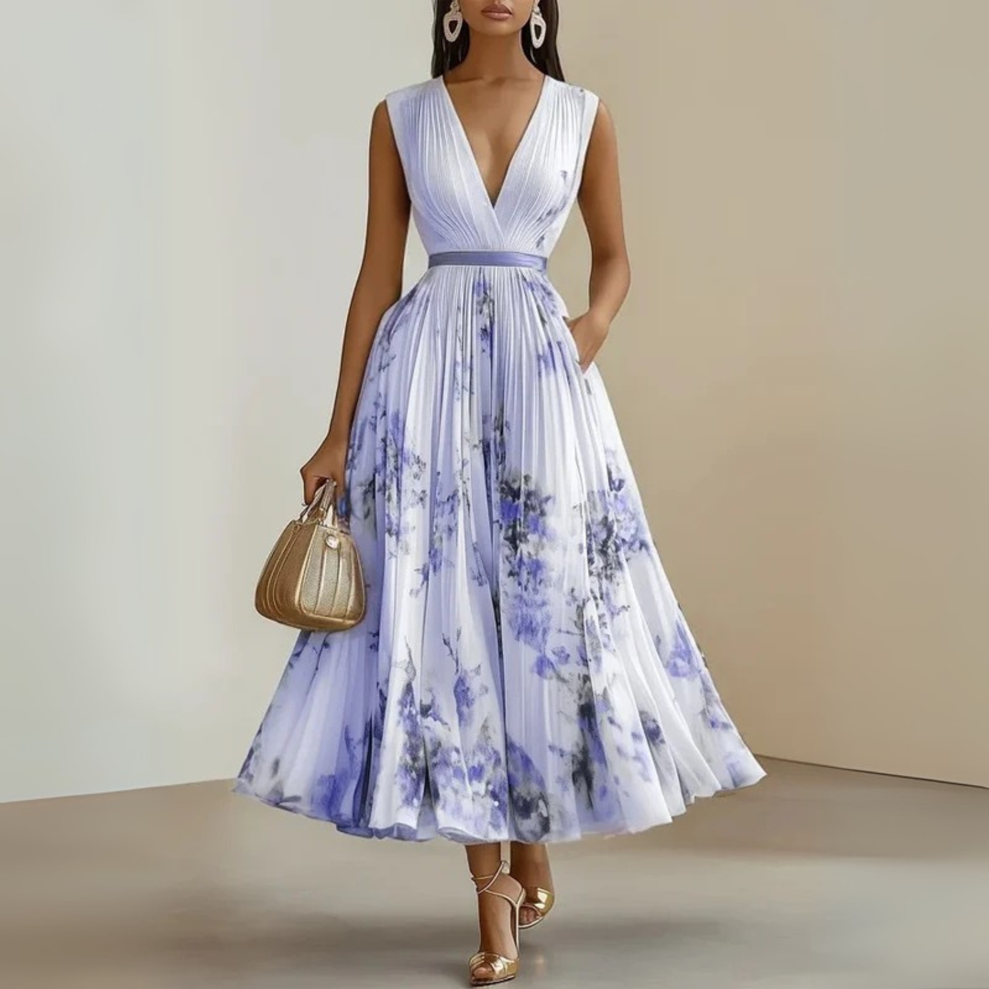 Flowy Sleeveless Summer Maxi Dress