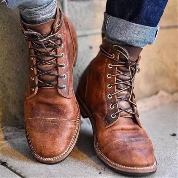 Leather Ankle Boots Round Toe Timeless Design Everyday