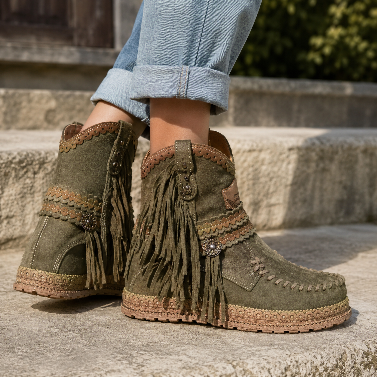 Boho westernlaarzen met franjes
