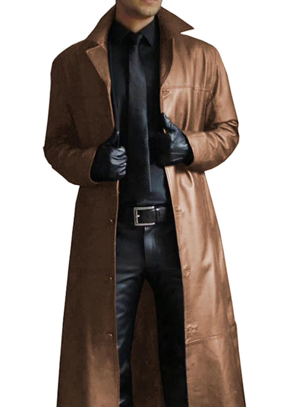 Long Leather Coat for Men