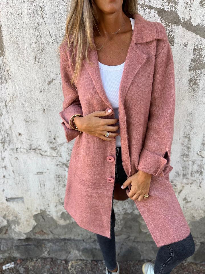 Long Coat Lapel Collar Casual Relaxed Everyday Style