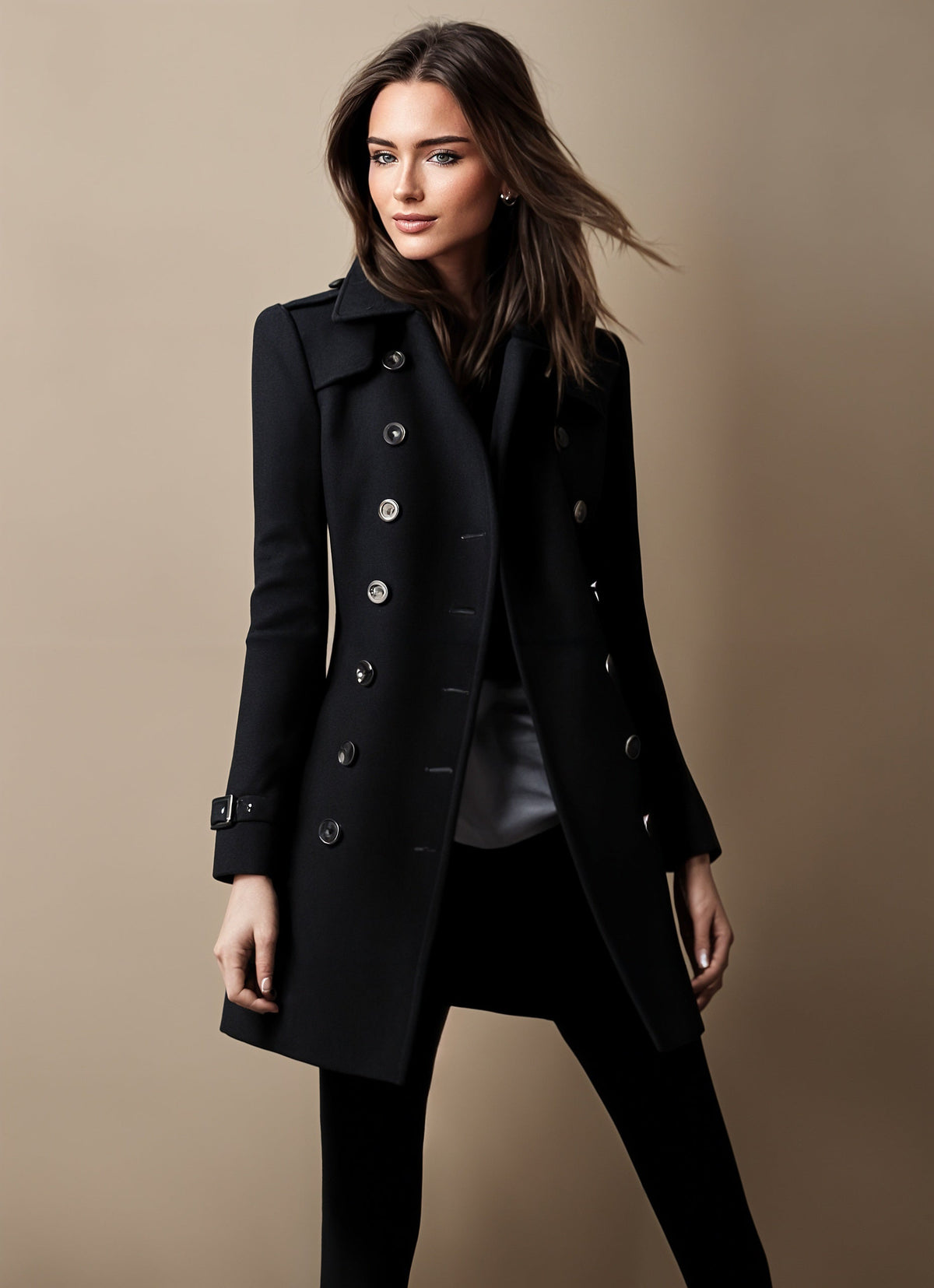 Stylish Coat Collar Solid Colour Modern Fashion Everyday