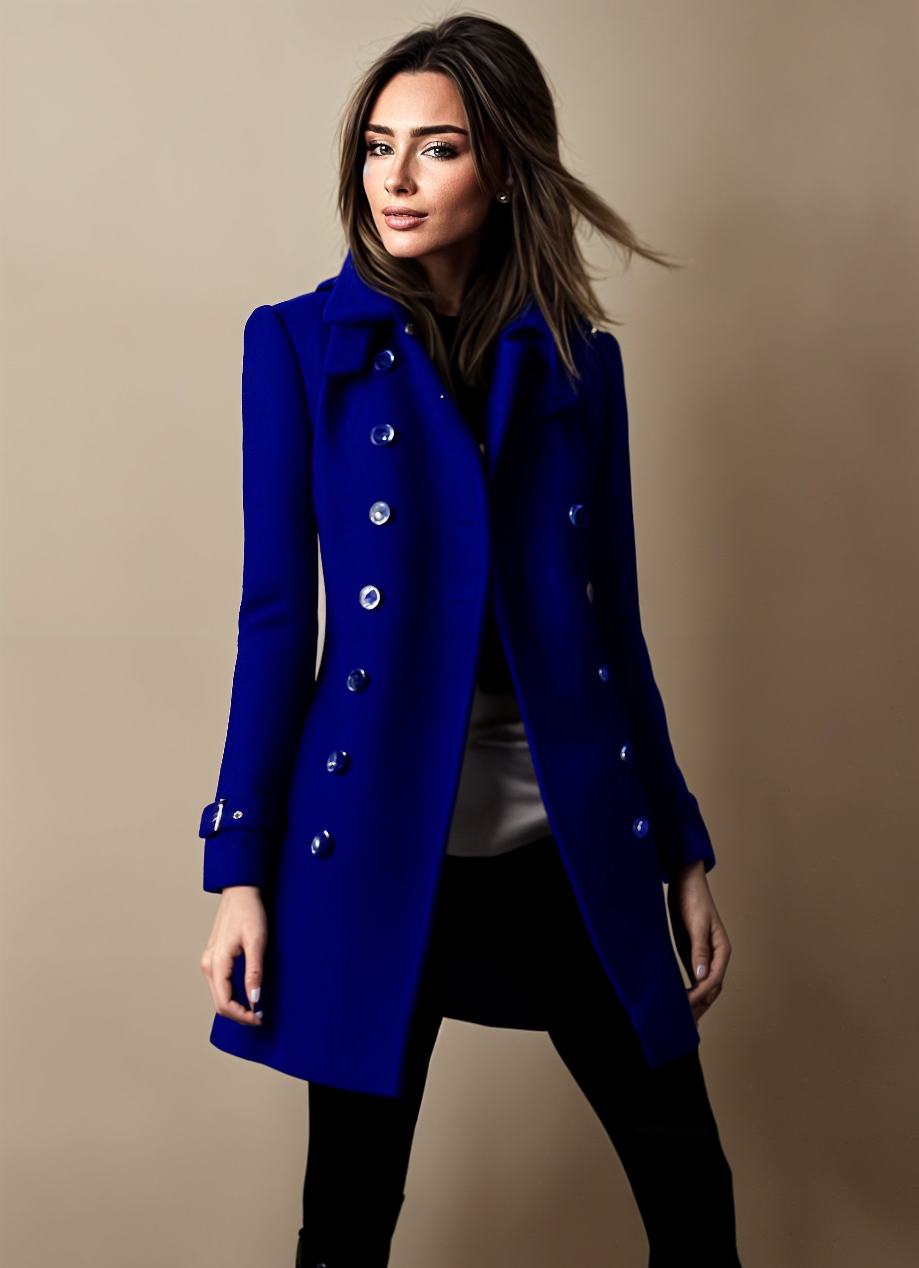 Stylish Coat Collar Solid Colour Modern Fashion Everyday