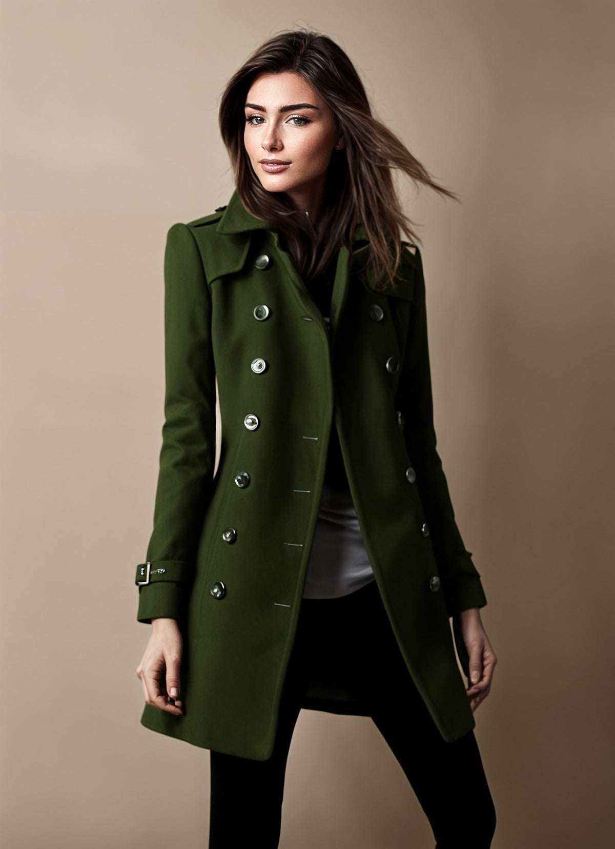 Stylish Coat Collar Solid Colour Modern Fashion Everyday