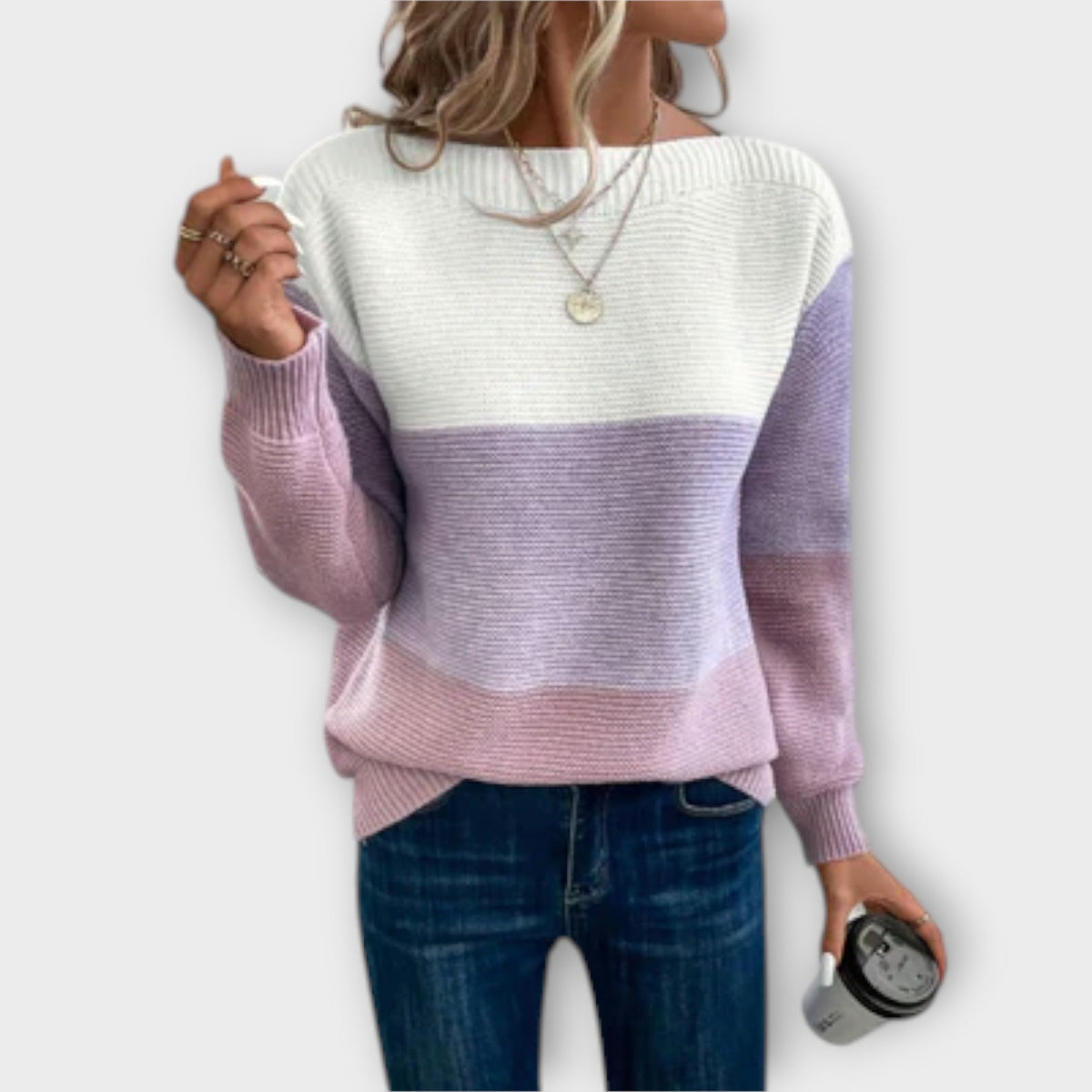 Soft Knit Jumper Relaxed Round Neck Long Sleeve Autumn