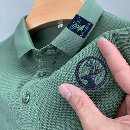 Trendy Embroidered Polo Shirt Men's
