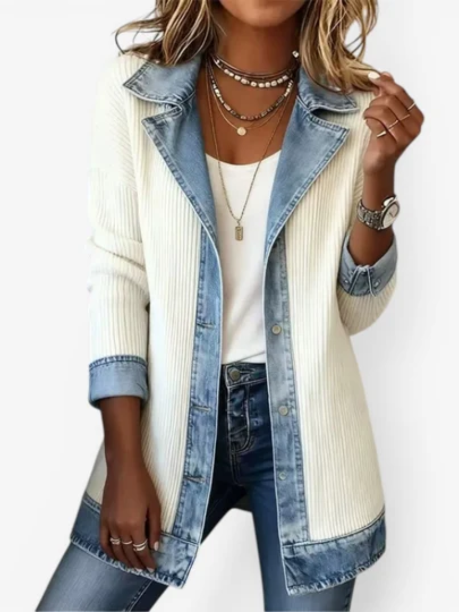 Bennett and Lowe Wendy women's structured jacket with contrast trim and button-front design, stylish and tailored for everyday wear.