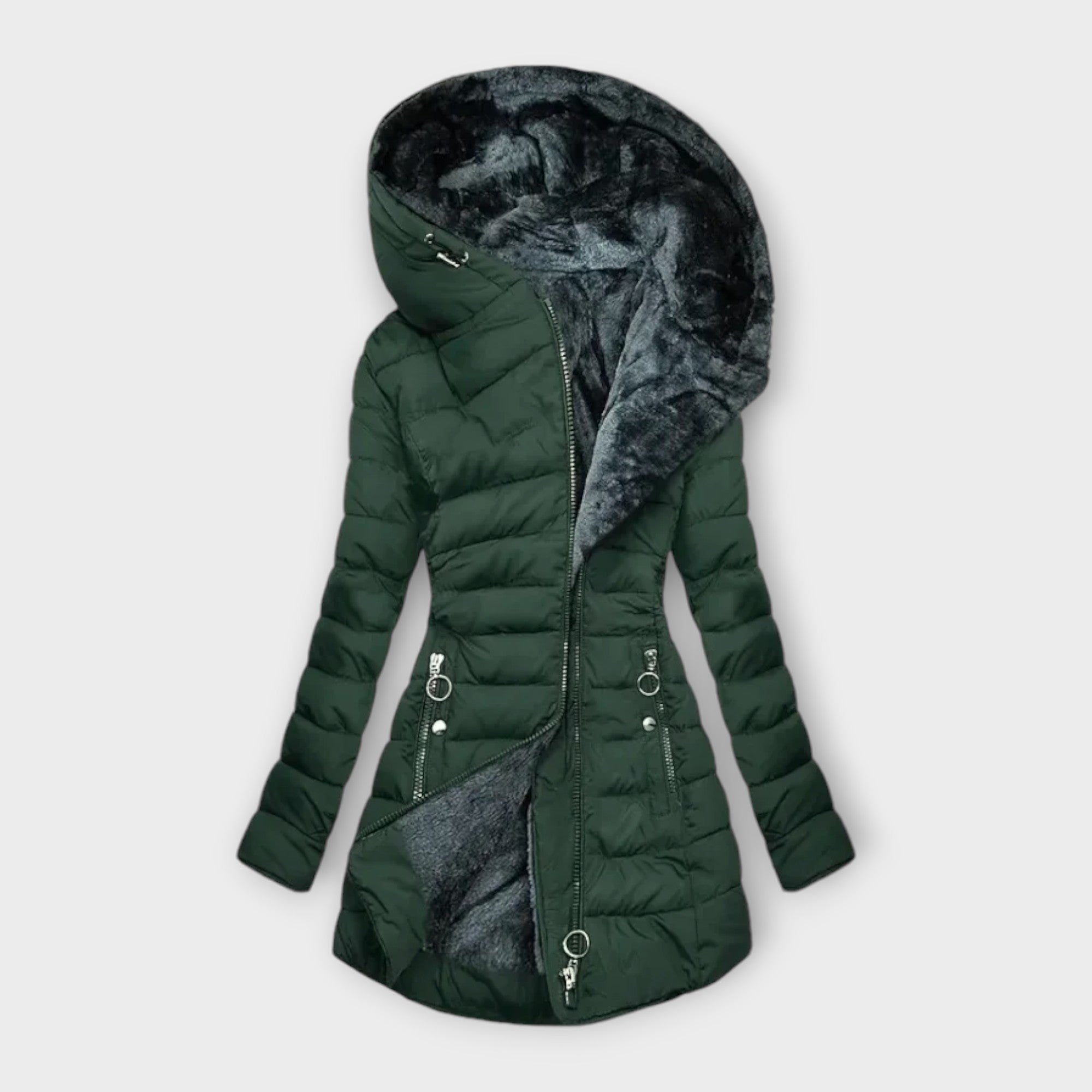 Cosy Coat Fur Lined Soft Warm Look Winter Comfort