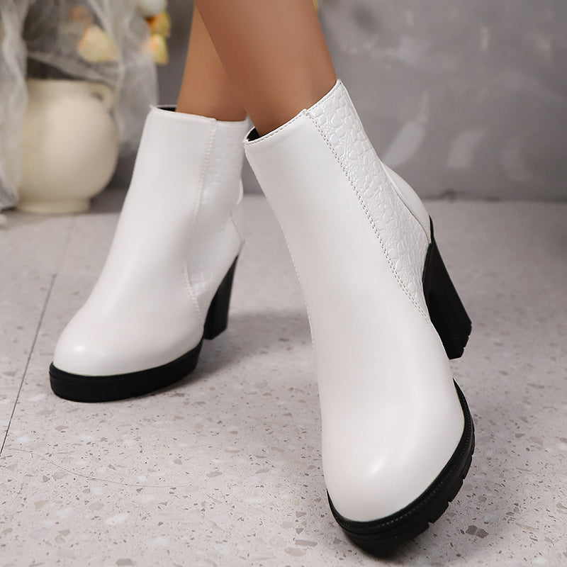 Ankle Boots Chunky Heel Casual Everyday Comfortable Fit
