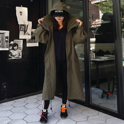 Oversized Parka Extra Long Cut Large Hood Relaxed