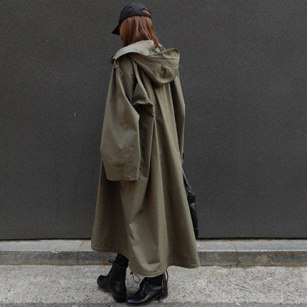 Oversized Parka Extra Long Cut Large Hood Relaxed