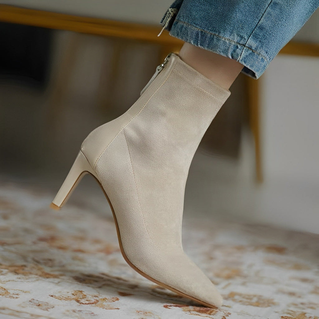 Ankle Boots Pointed Toe Heel Elegant Feminine Refined
