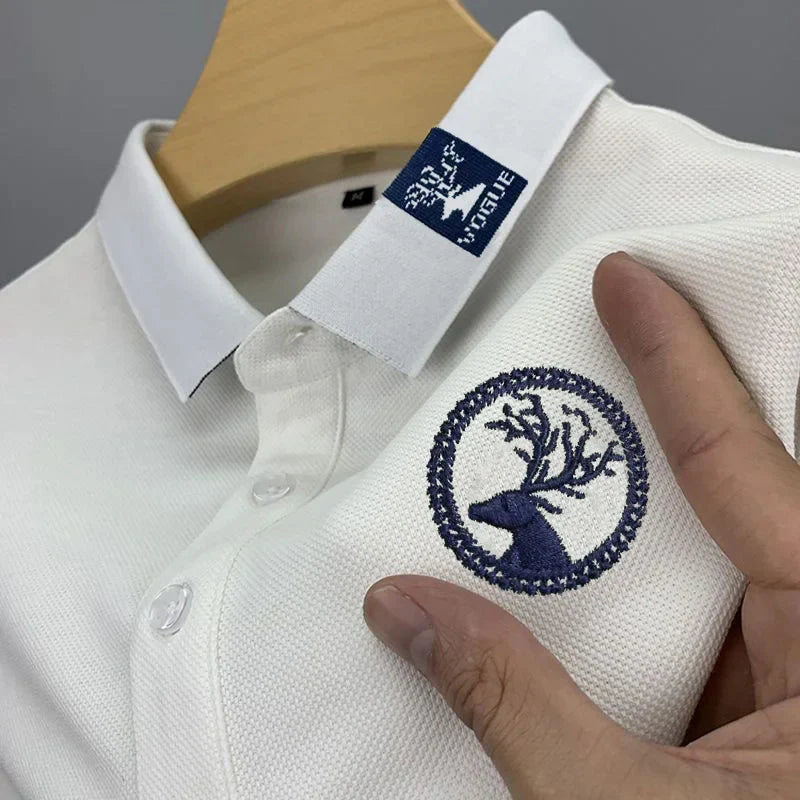 Trendy Embroidered Polo Shirt Men's