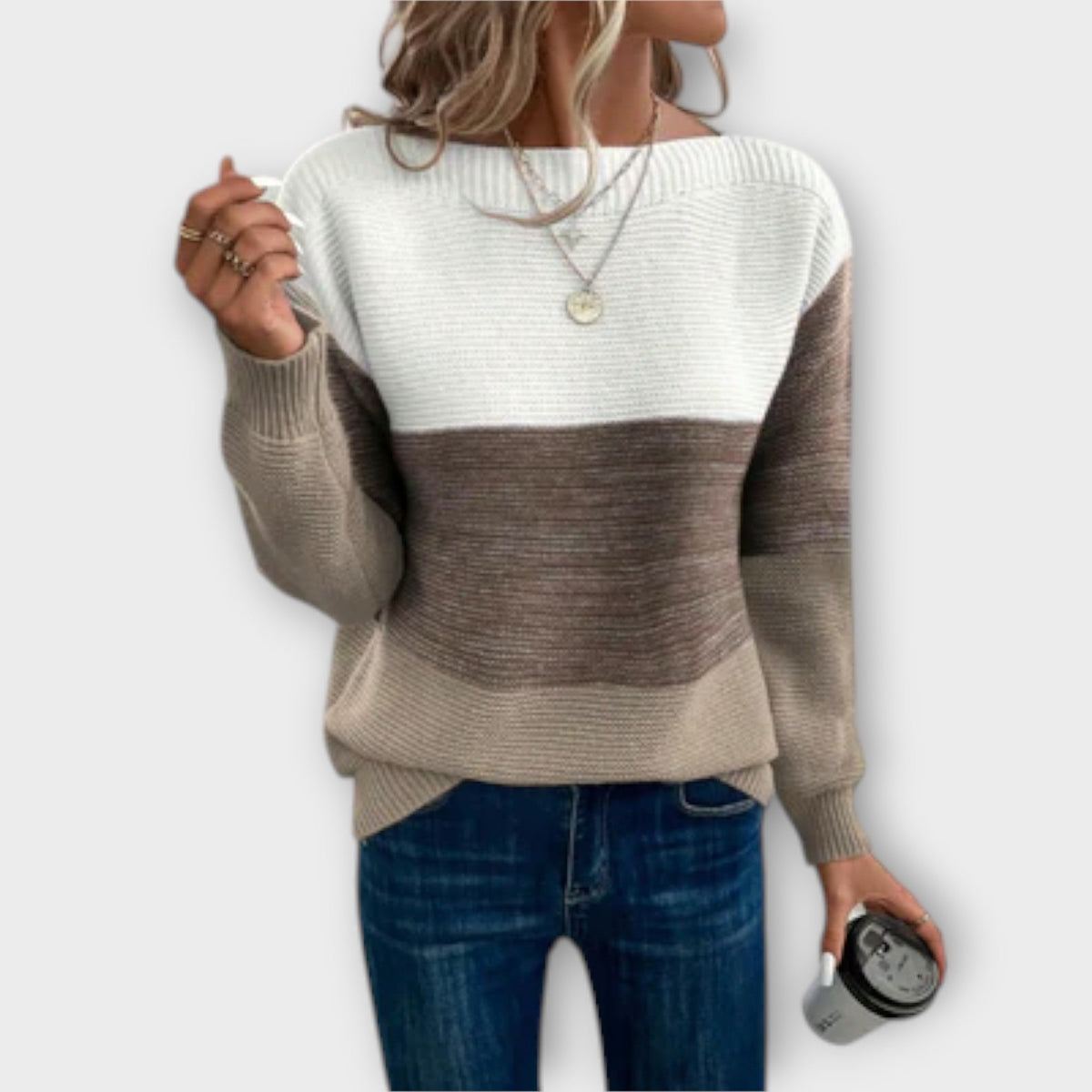 Soft Knit Jumper Relaxed Round Neck Long Sleeve Autumn