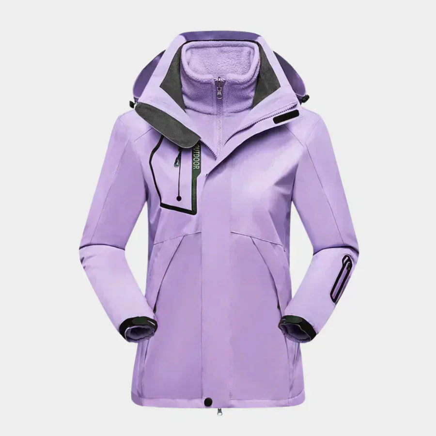 Women's Ski Jacket Long Sleeve Removable Inner Winter Outerwear