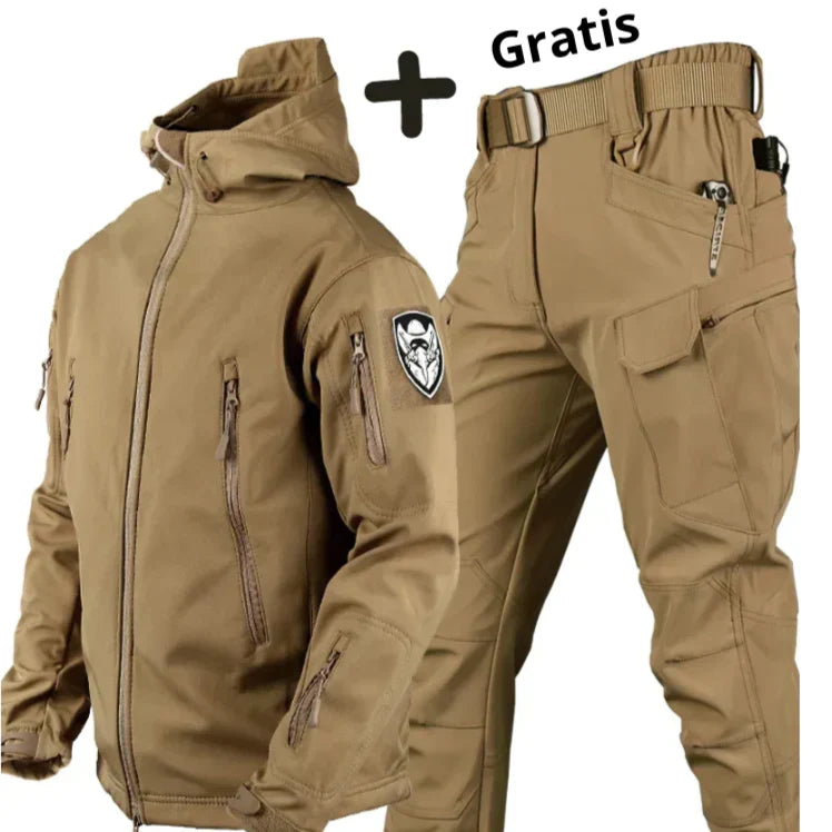 Men's Windbreaker Jacket Softshell Trousers Set Outdoor
