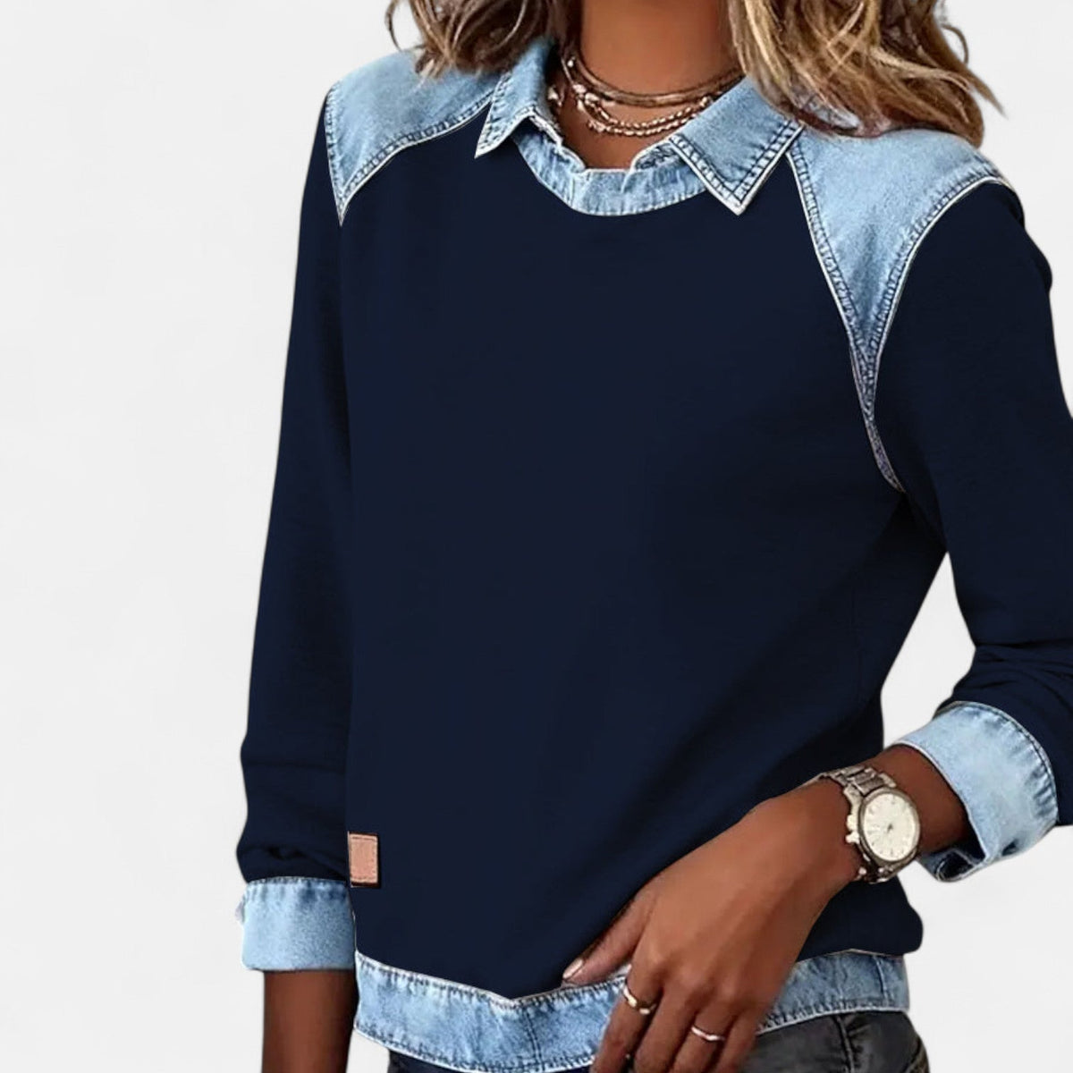 Long Sleeve Knit Top Slim Fit Round Neck Minimalist