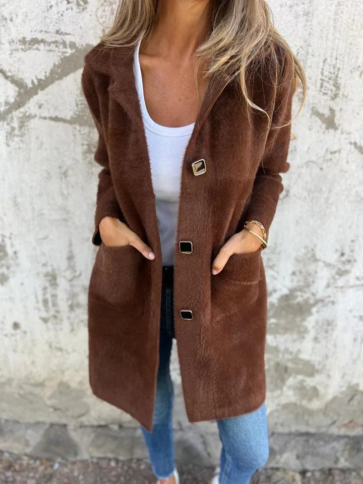 Thick Coat Lapel Collar Casual Relaxed Warm Look Winter