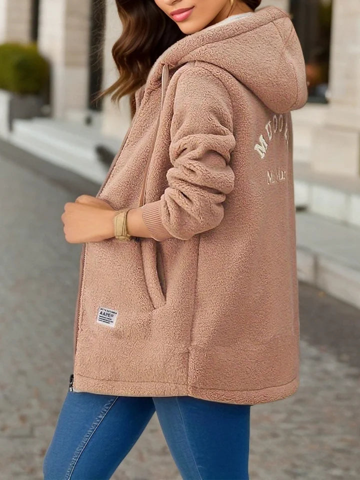 Winter Hoodie Long Sleeve Drawstring Thermal Coat Autumn