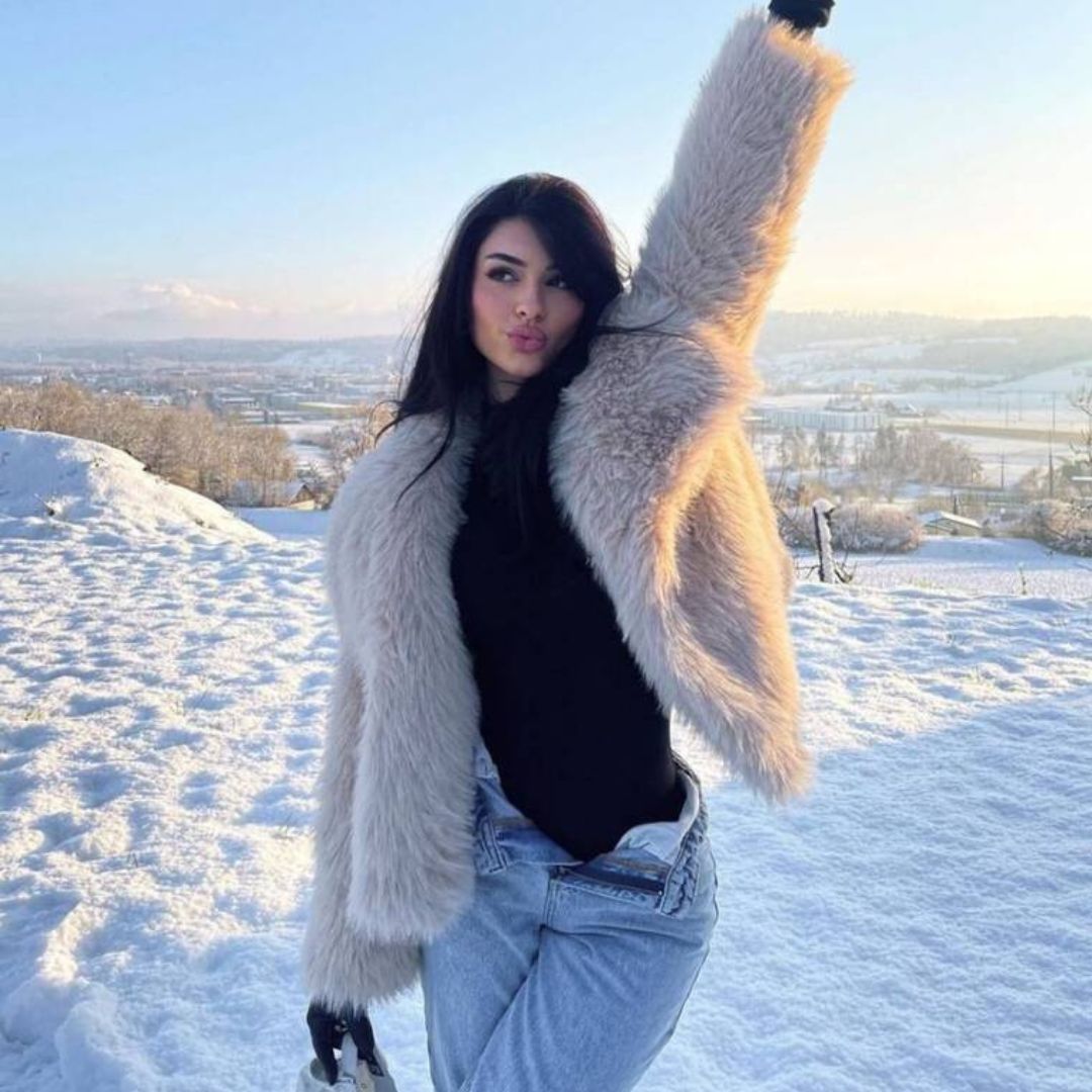 Faux Fur Winter Coat Plush Soft Warm Look Cosy