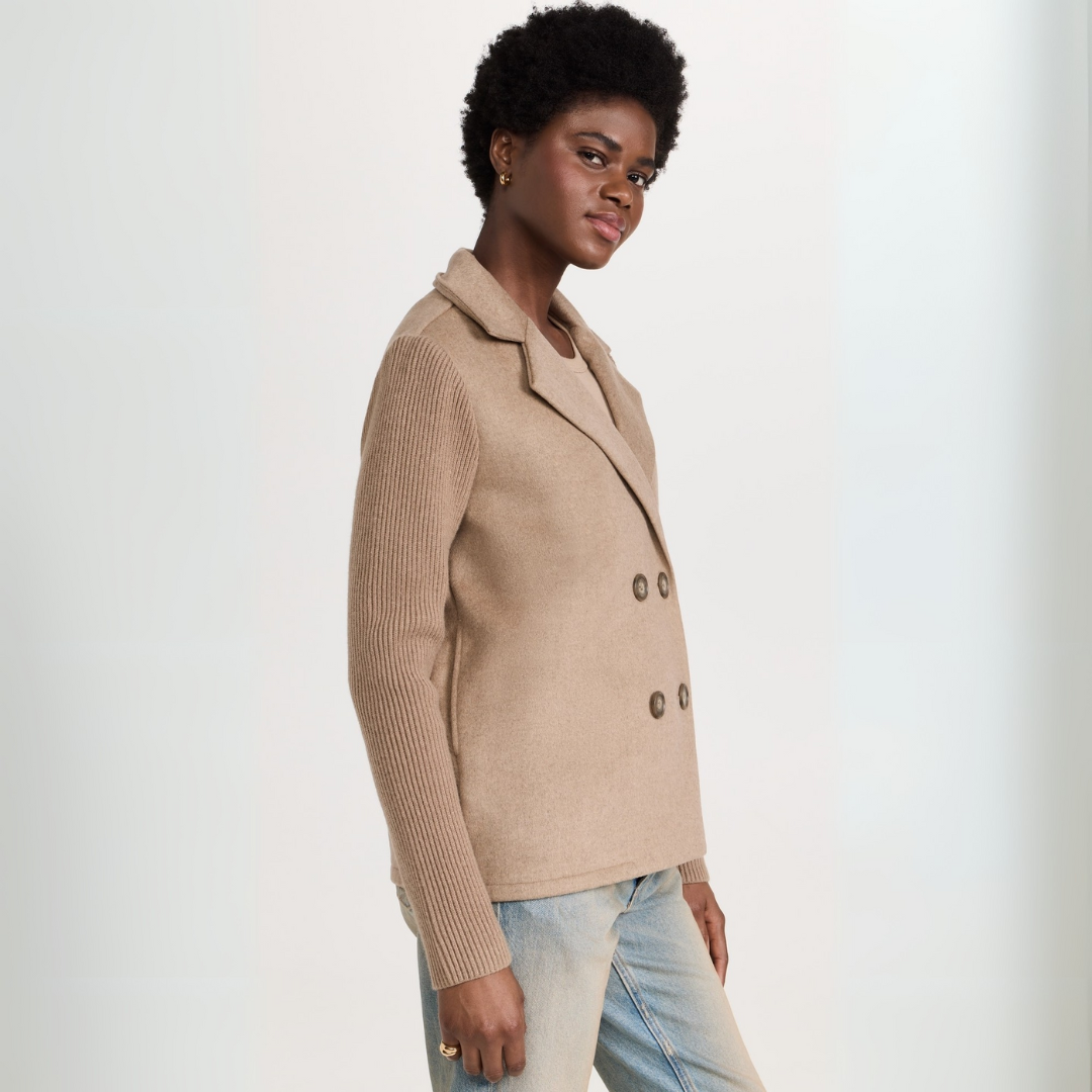 Knit Blazer Coat Soft Structured Smart Casual Layering
