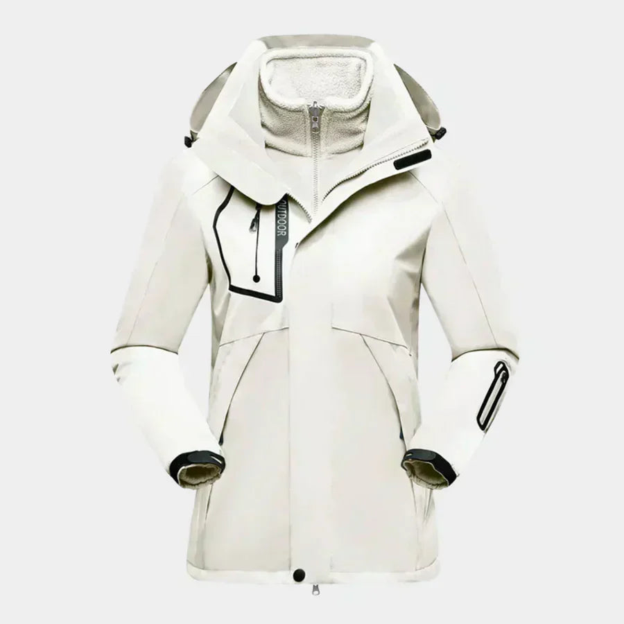 Women's Ski Jacket Long Sleeve Removable Inner Winter Outerwear