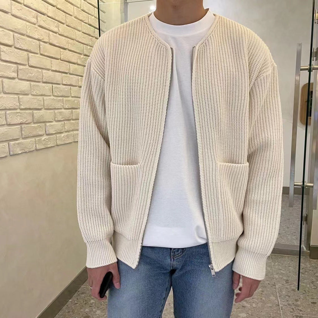 Men's Cardigan Knitted Texture Autumn Winter Layering
