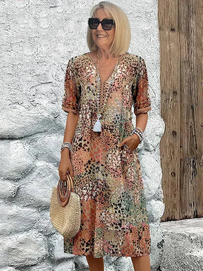 Women's Vibrant Mid-Length A-Line Dress