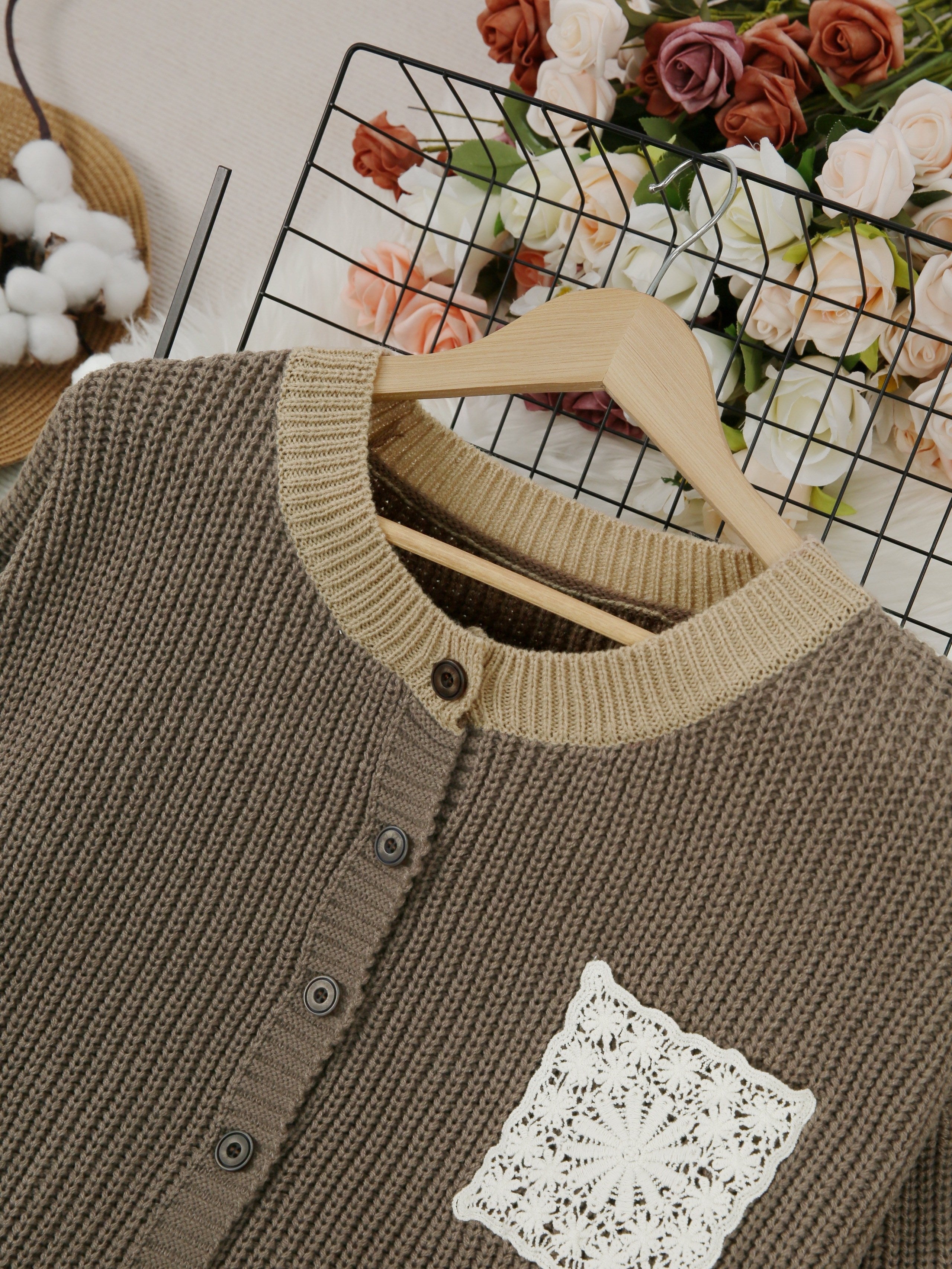 Knit Pocket Coat Textured Soft Relaxed Layering Autumn