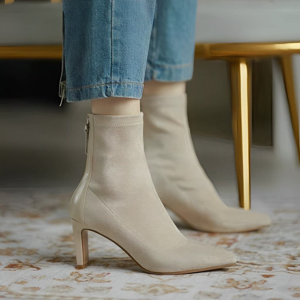 Ankle Boots Pointed Toe Heel Elegant Feminine Refined