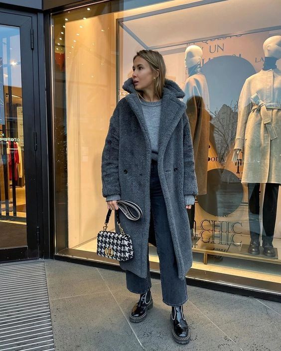 Long Teddy Coat Soft Plush Warm Look Comfortable Winter