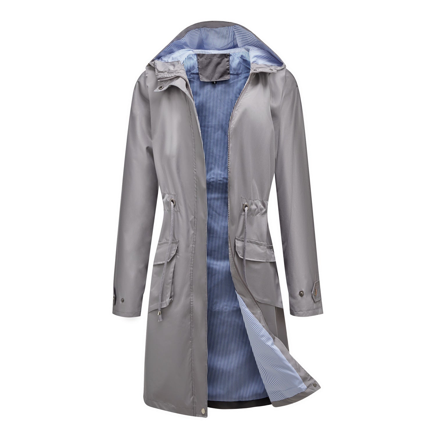 Waterproof Rain Coat Hooded Adjustable Drawstring