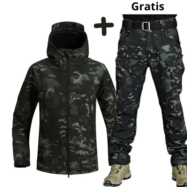 Men's Windbreaker Jacket Softshell Trousers Set Outdoor