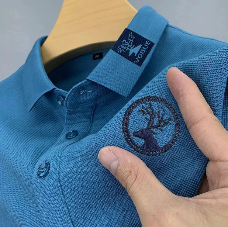 Trendy Embroidered Polo Shirt Men's