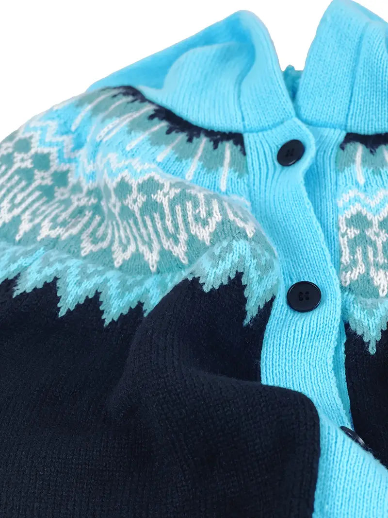 Hooded Cardigan Casual Knit Open Front Long Sleeve Cosy