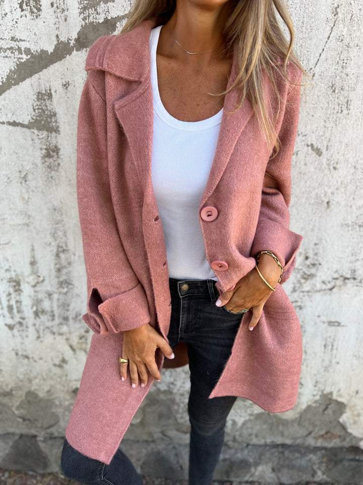 Long Coat Lapel Collar Casual Relaxed Everyday Style