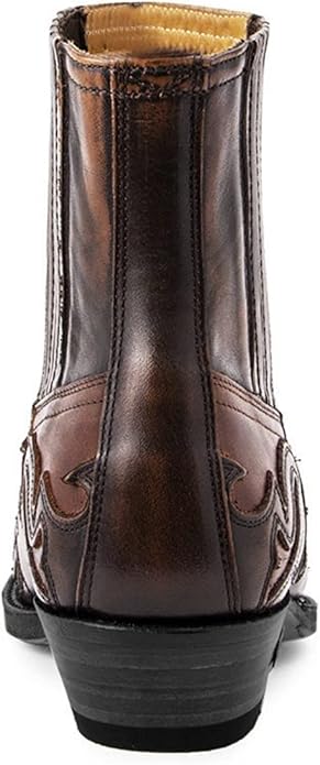 Unisex Cowboy Boots Real Leather Embroidered Western Classic