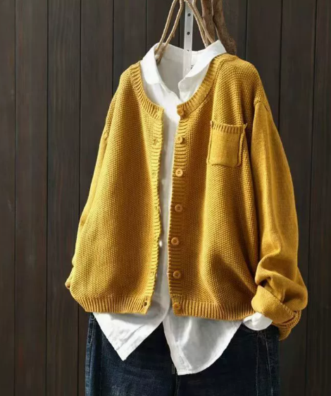 Oversized Relaxed Cardigan Open Front Chunky Knit Winter