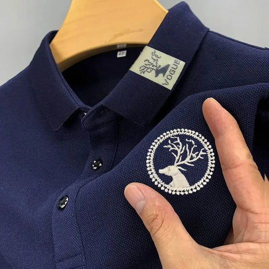 Trendy Embroidered Polo Shirt Men's