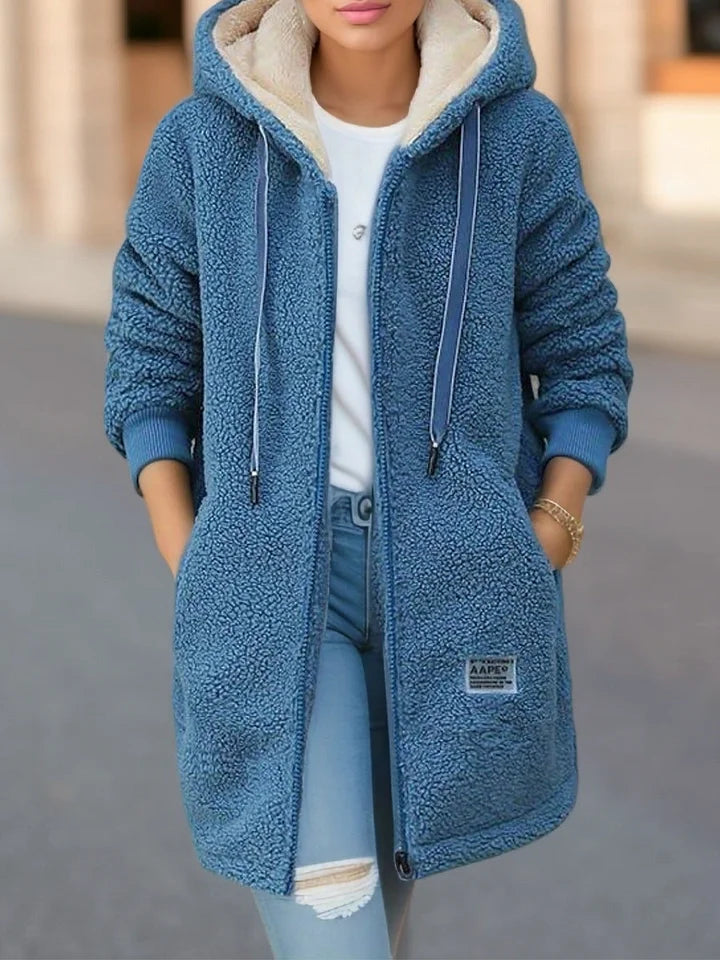 Winter Hoodie Long Sleeve Drawstring Thermal Coat Autumn