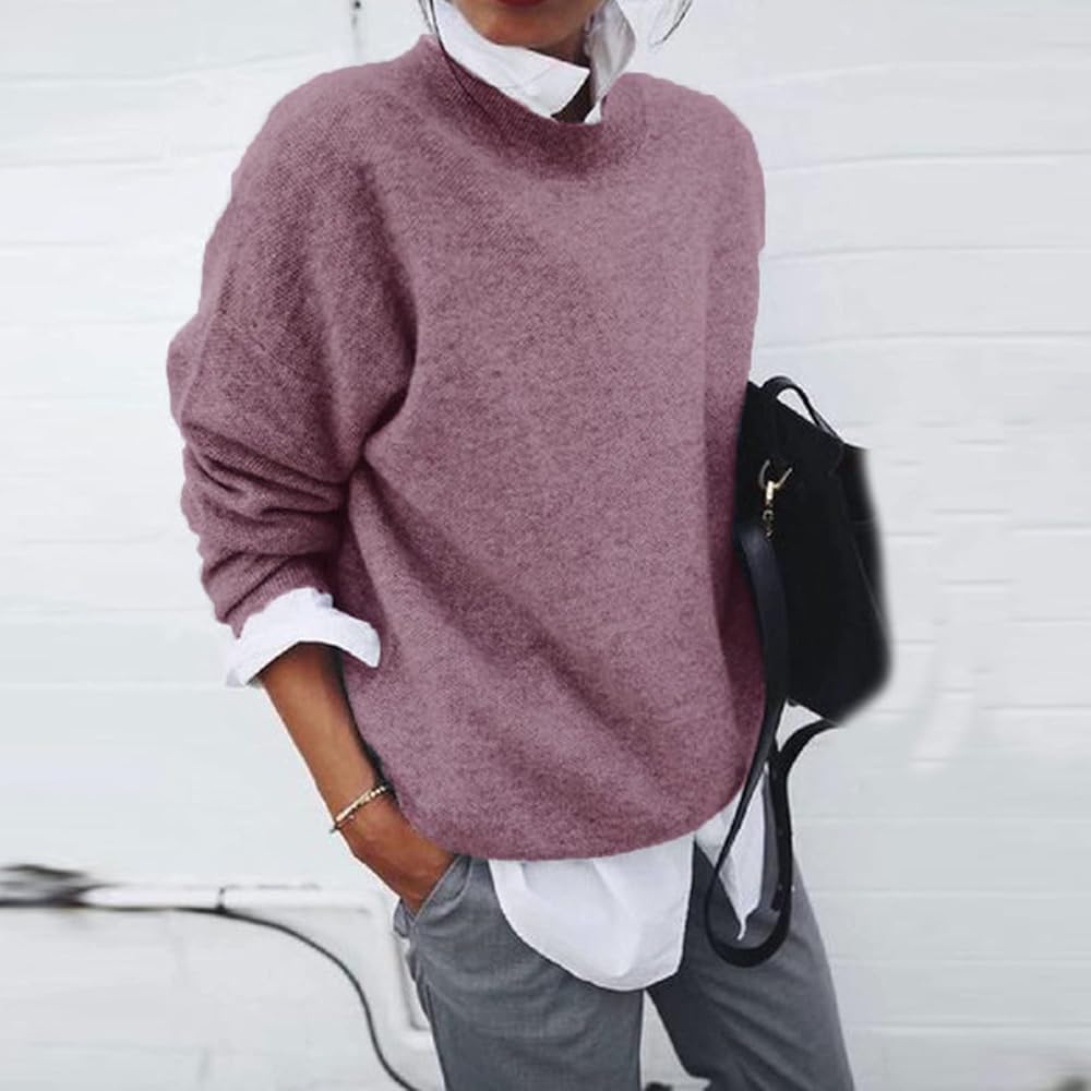 Soft Knit Jumper Round Neck Relaxed Fit Everyday Winter