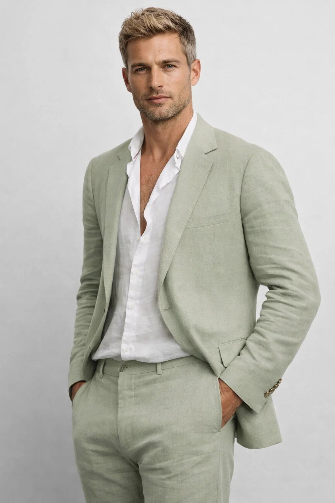 Men's Set Regular Fit Two-Piece Design Round Neck