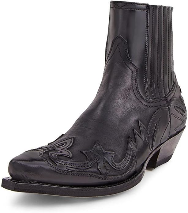 Unisex Cowboy Boots Real Leather Embroidered Western Classic