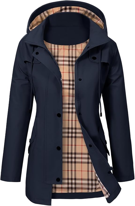 Hooded Parka Buttons Pockets Durable Autumn Layering