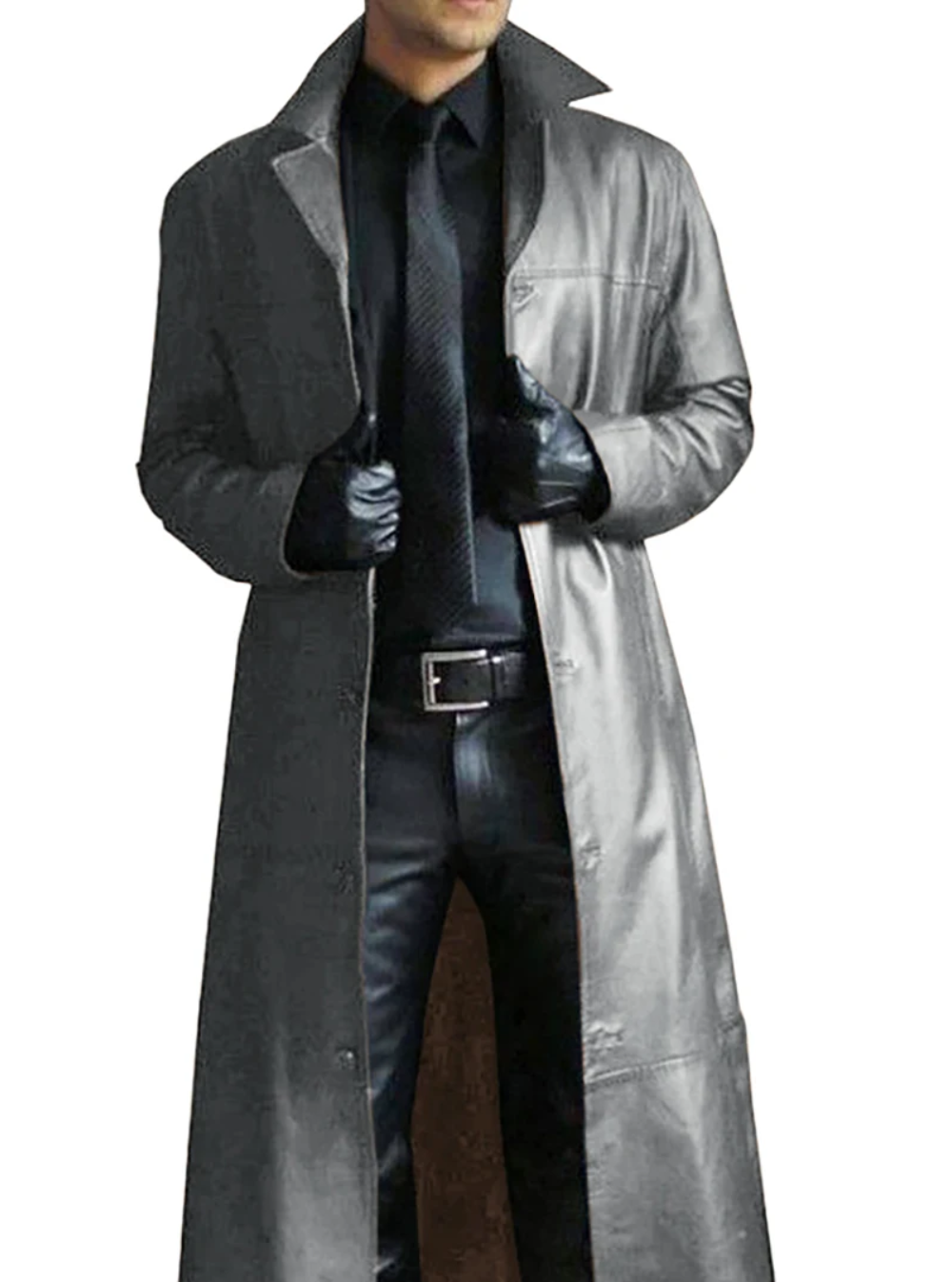 Long Leather Coat for Men